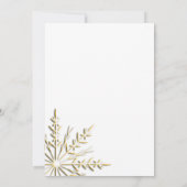 Goud Snowflakes Winter Weddenschap Kaart (Achterkant)