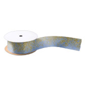 Goud Sparkled Serenity Blue Ribbon Satijnen Lint (Spoel)