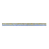 Goud Sparkled Serenity Blue Ribbon Satijnen Lint (Voorkant)