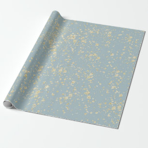 Goud Spat Sea Foam Blauw Groen Grijs Glam Cadeaupapier