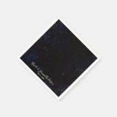 Goud spatten moderne chic paarse blauwe kosmische  servetten (Hoek)