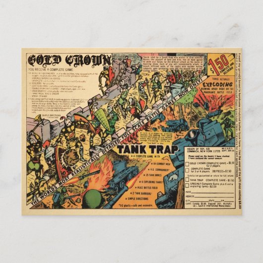 Goud Speelgoed en Briefkaart (Voorkant)