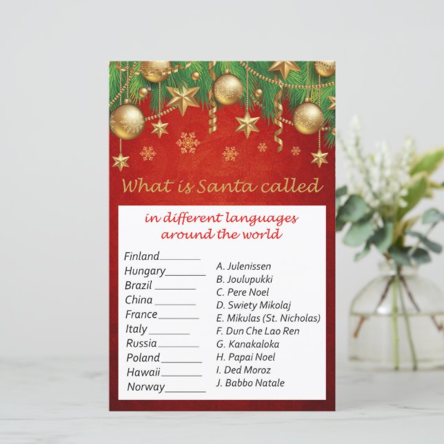 Goud speelgoed kerst rond de wereld spel (Staand voorkant)