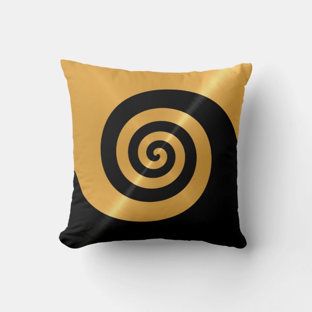 Goud Spiral Pattern Shiny Steel Metal Kussen (Voorkant)