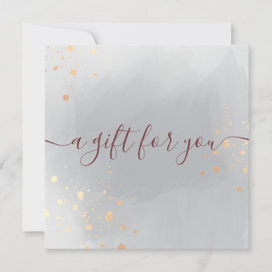 Goud Splatter Grijze Waterverf Cadeaucertificaat (Voorkant)