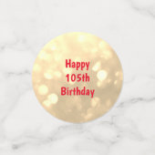 Goud sprankelend Happy 105th Birthday ballon ontwe Confetti (Kleine voorkant)