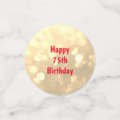 Goud sprankelend Happy 75th Birthday ballon ontwer Confetti (Kleine voorkant)