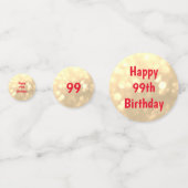 Goud sprankelend Happy 99th Birthday ballon ontwer Confetti (Voorkanten)