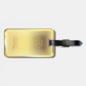 Goud staafvormig ontwerp, ziet er zo echt uit! bagagelabel (Achterkant horizontaal)