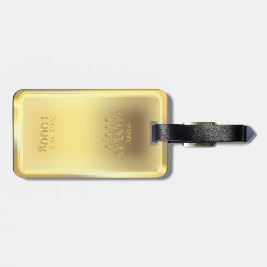 Goud staafvormig ontwerp, ziet er zo echt uit! bagagelabel (Achterkant horizontaal)