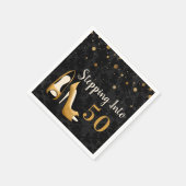 Goud Stap in 50 Vrouw Verjaardagsfeest Servet (Hoek)