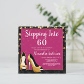 Goud Stap in 60 Verjaardagsfeestje Kaart (Staand voorkant)