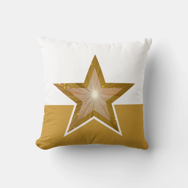 "Goud" Star-kussen met vierkant goud Kussen (Voorkant)