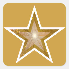 "Goud" Star Squker geel Vierkante Sticker