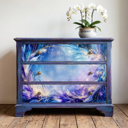 Goud Stardust Vorst Veer Werveling Decoupage Tissuepapier