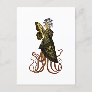 Goud SteamPunk Serie Ontwerp 5 Briefkaart