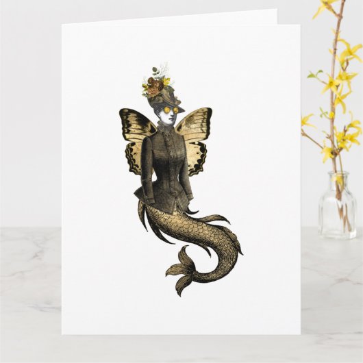 Goud SteamPunk Serie Ontwerp 7 Kaart (Gele Bloem)