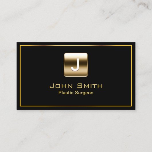 Goud Stempel Plastic chirurg Donker Visitekaartje (Voorkant)