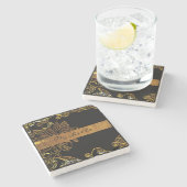 Goud Stenen Onderzetter (Zijkant)