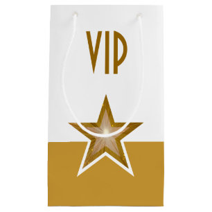 Goud Ster afdruk VIP goud wit klein Cadeauzakje