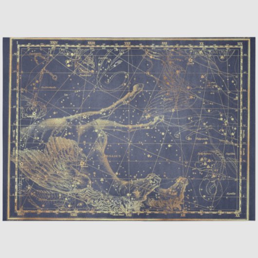 Goud Ster Kaart Serie Ontwerp 13 Tissuepapier (Voorkant)