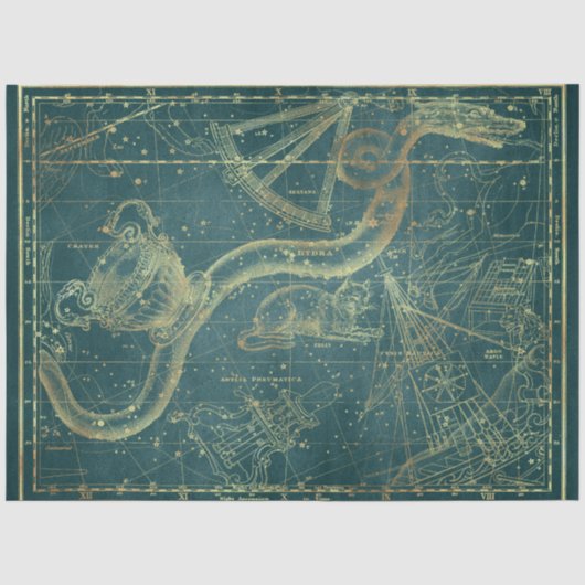 Goud Ster Kaart Serie Ontwerp 24 Tissuepapier (Voorkant)