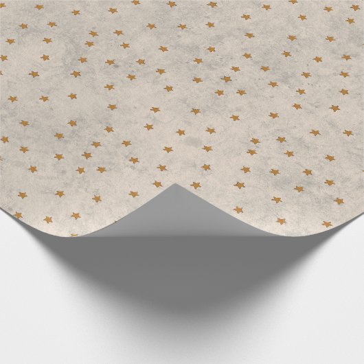 Goud Ster Patroon Inpakpapier (Hoek)