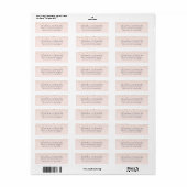 Goud Ster Retour Adres Blush Roze Etiket (Full Sheet)