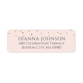 Goud Ster Retour Adres Roze Etiket