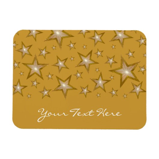 "Goud" sterren 'Jouw tekst' - flexibel magneetgoud Magneet (Horizontaal)