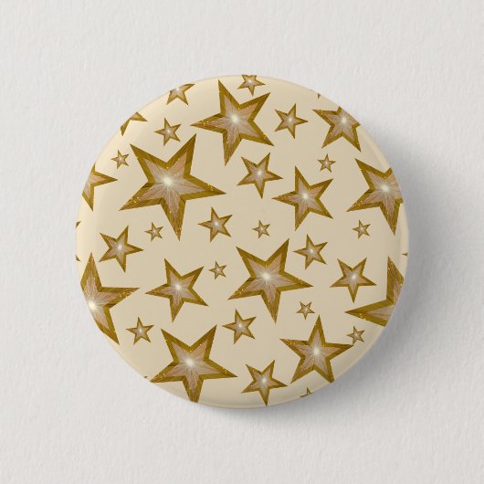 "Goud" sterren knopcrème Ronde Button 5,7 Cm (Voorkant)