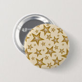 "Goud" sterren knopcrème Ronde Button 5,7 Cm (Voorkant /achterkant)