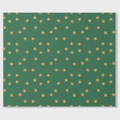 Goud sterren op groen cadeaupapier (Vlak)