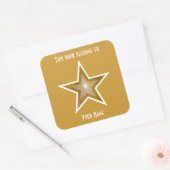 "Goud" Sterrenplaat geel Vierkante Sticker (Envelop)