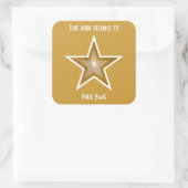 "Goud" Sterrenplaat geel Vierkante Sticker (Tas)