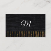 Goud stijlvol patroon | Fluweel Zwart met Monogram Visitekaartje (Voorkant)
