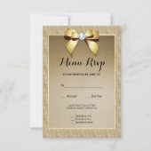 Goud & Stijlvolle Gem Bruiloft Menu RSVP (Voorkant)