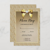 Goud & Stijlvolle Gem Bruiloft Menu RSVP (Voorkant / Achterkant)