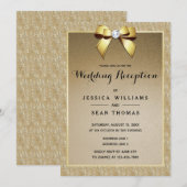 Goud & Stijlvolle Gem Bruiloft Receptie Kaart (Voorkant / Achterkant)