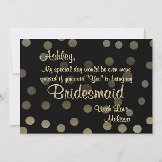 Goud Stip | Bent u mijn Bridesmaid? Kaart (Voorkant)