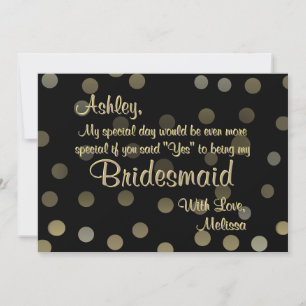 Goud Stip   Bent u mijn Bridesmaid? Kaart