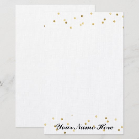 Goud Stip Briefpapier (Voorkant / Achterkant)