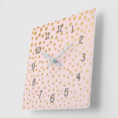 Goud stip op zwarte roze slaapkamer kinderklok vierkante klok (Hoek)