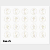 Goud Stof Chic Elegante Script Ronde Sticker (Vel)