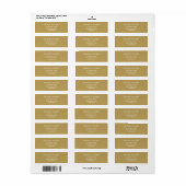 Goud Stof Confetti Adreslabel Etiket (Full Sheet)