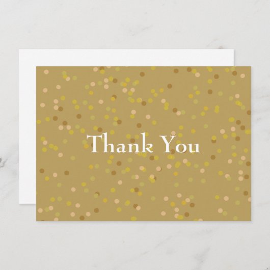 Goud stof confetti dank je wel bedankkaart (Voorkant / Achterkant)