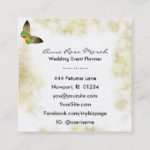 ** Goud stof Magisch goud vergulde vlinder Vierkante Visitekaartje (Achterkant)