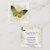 ** Goud stof Magisch goud vergulde vlinder Vierkante Visitekaartje (Voorkant / Achterkant)