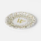 Goud Stof Monogram Papieren Bordje (Gekanteld)