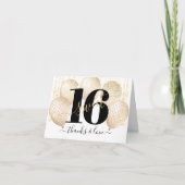 Goud Sweet 16 Verjaardagsballonnen Moderne Luxe Gl Bedankkaart (Voorkant)
